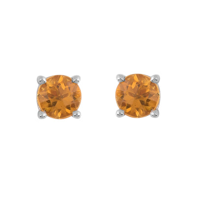 Citrine Solitaire Stud Earring