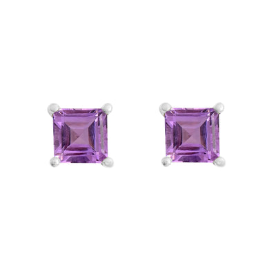 Princess Amethyst Stud Earring