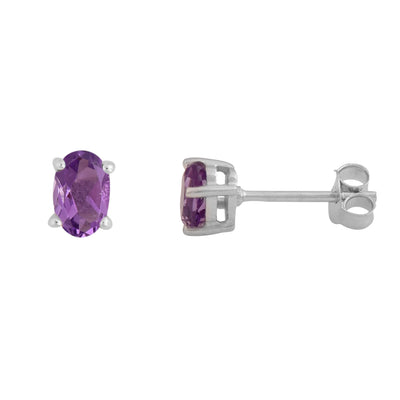 Amethyst Solitaire Earrings