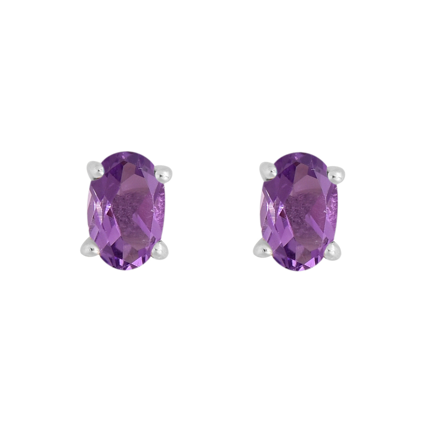 Amethyst Solitaire Earrings