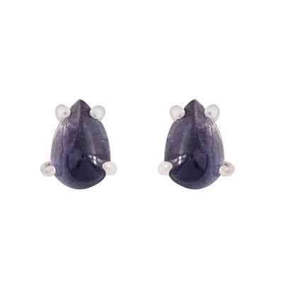 Iolite Solitaire Stud Earrings