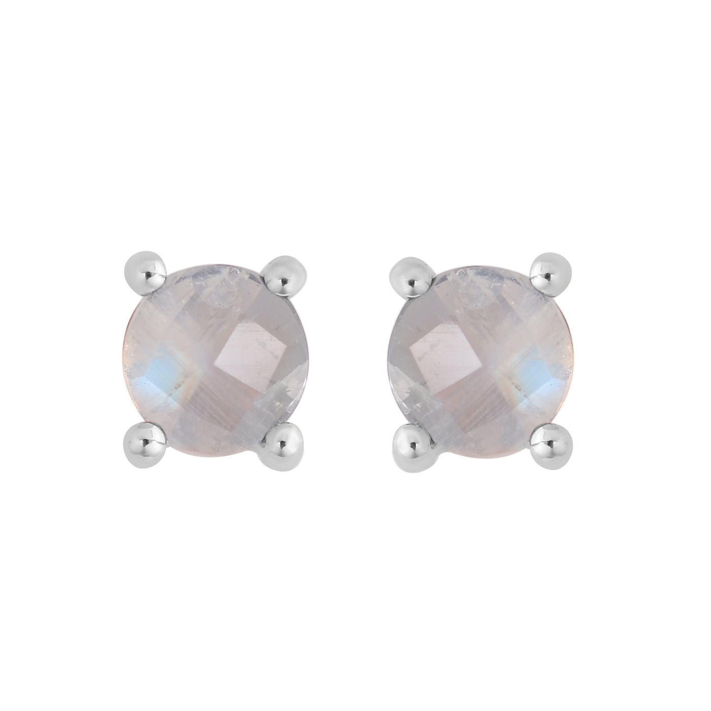 Rainbow Moonstone Stud Earrings