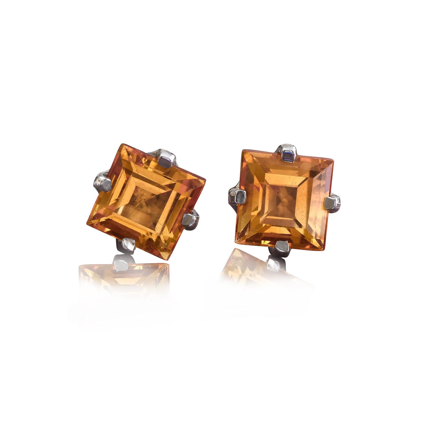 Citrine Gemstone Stud Earrings