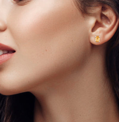 Oval Cut Citrine Earrings,