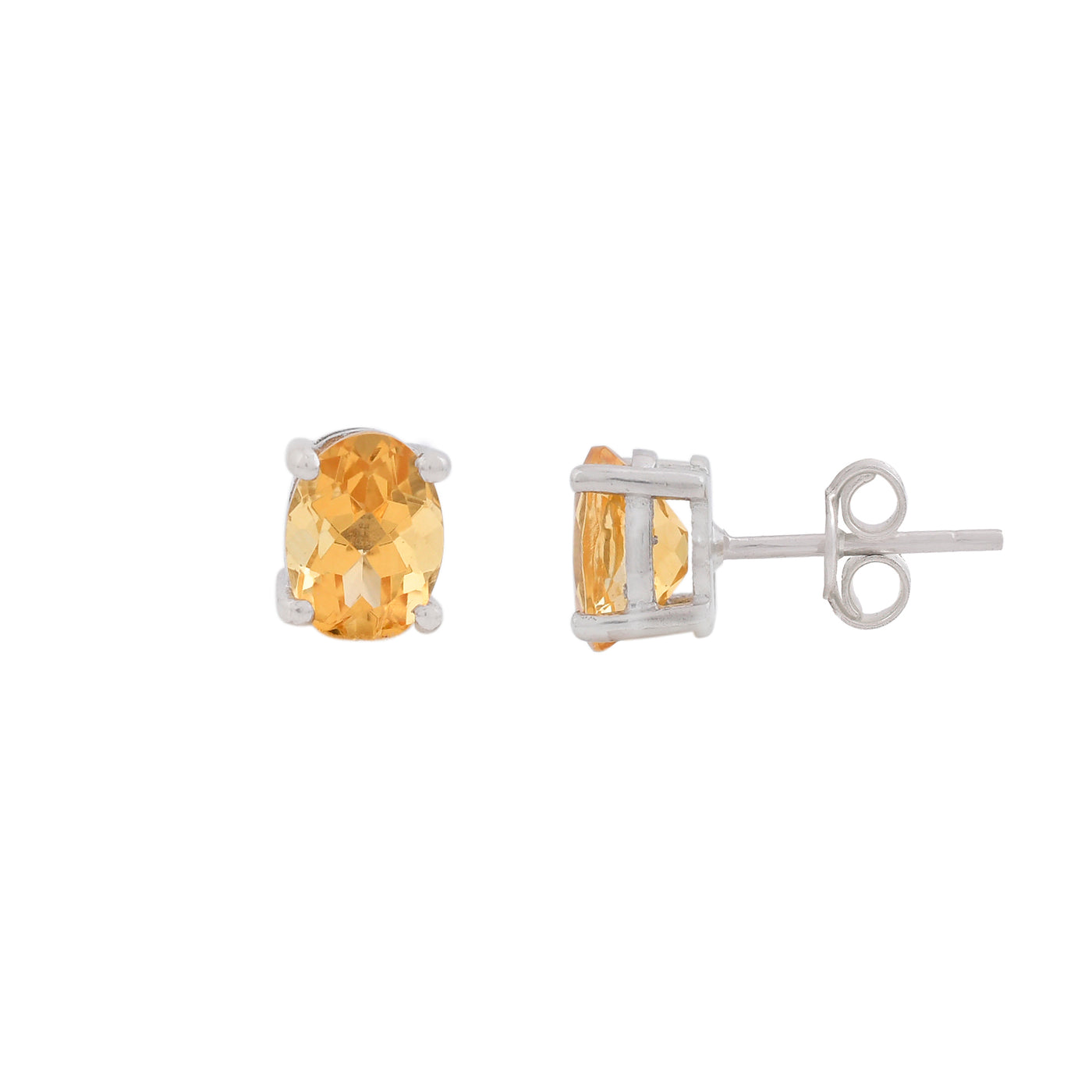 Oval Cut Citrine Earrings,