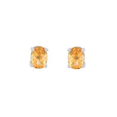 Oval Cut Citrine Earrings,