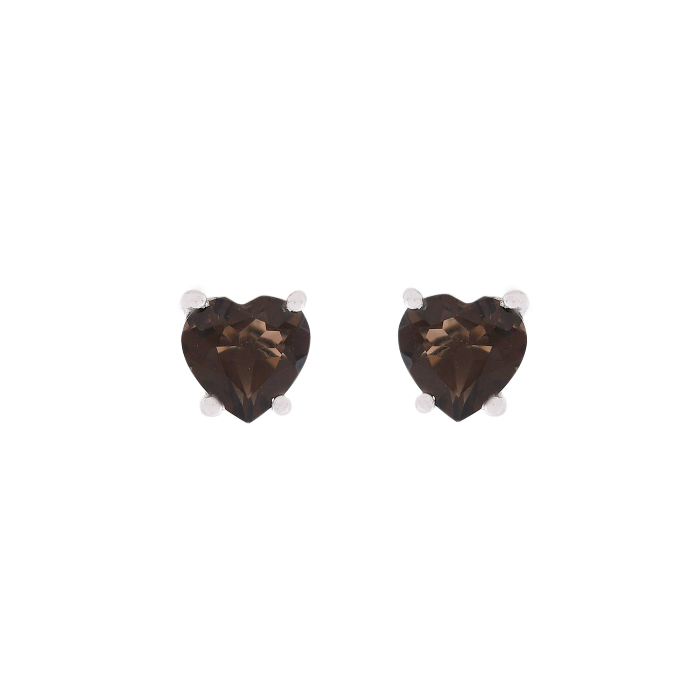 Silver Smoky Quartz Stud Earrings