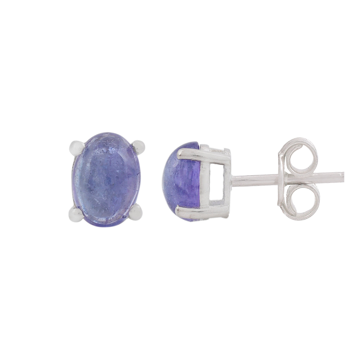 Tanzanite Gemstone Stud Earrings