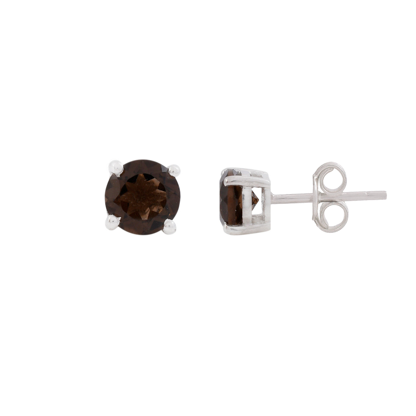 Smoky Quartz Stud Earrings