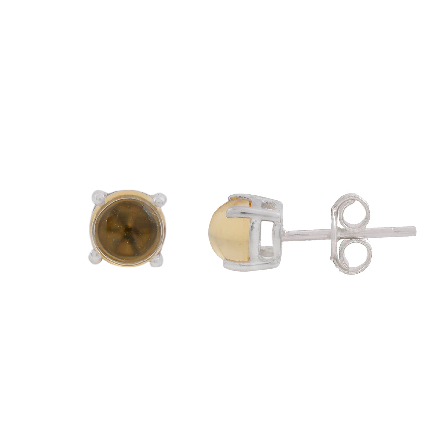 Cabochon Citrine Studs Earring