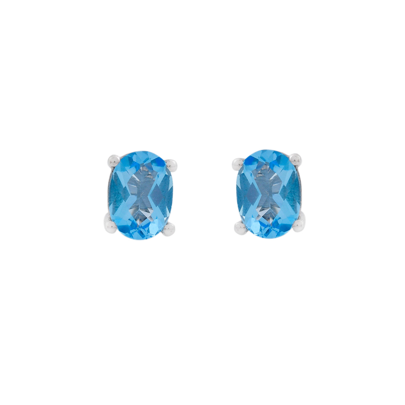 Blue Topaz Stud Earrings