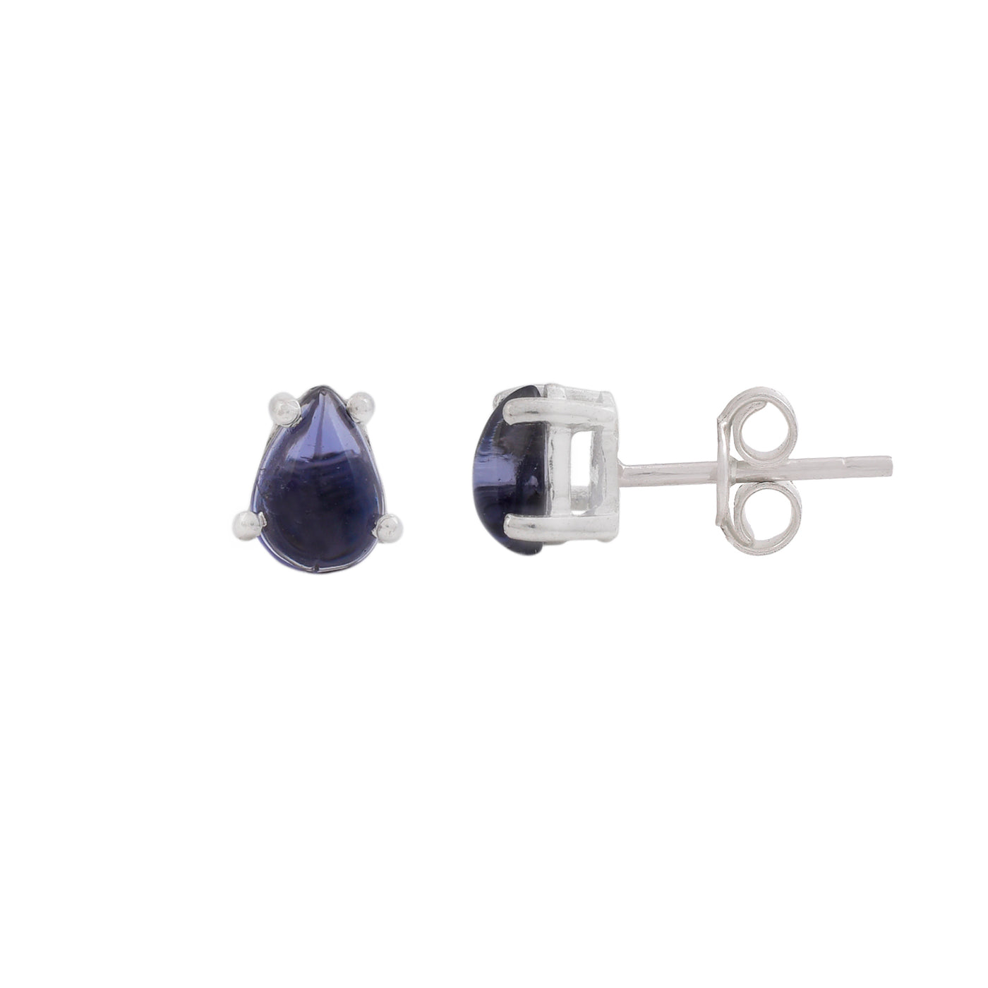 Pear Cut Iolite Stud Earring