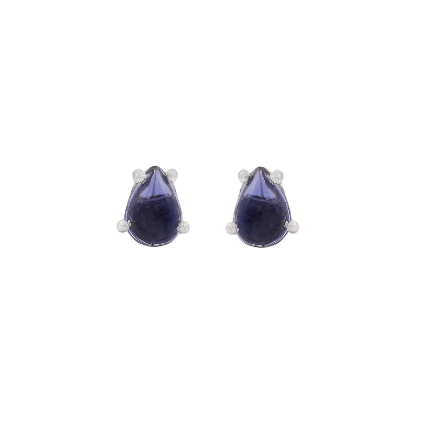 Pear Cut Iolite Stud Earring