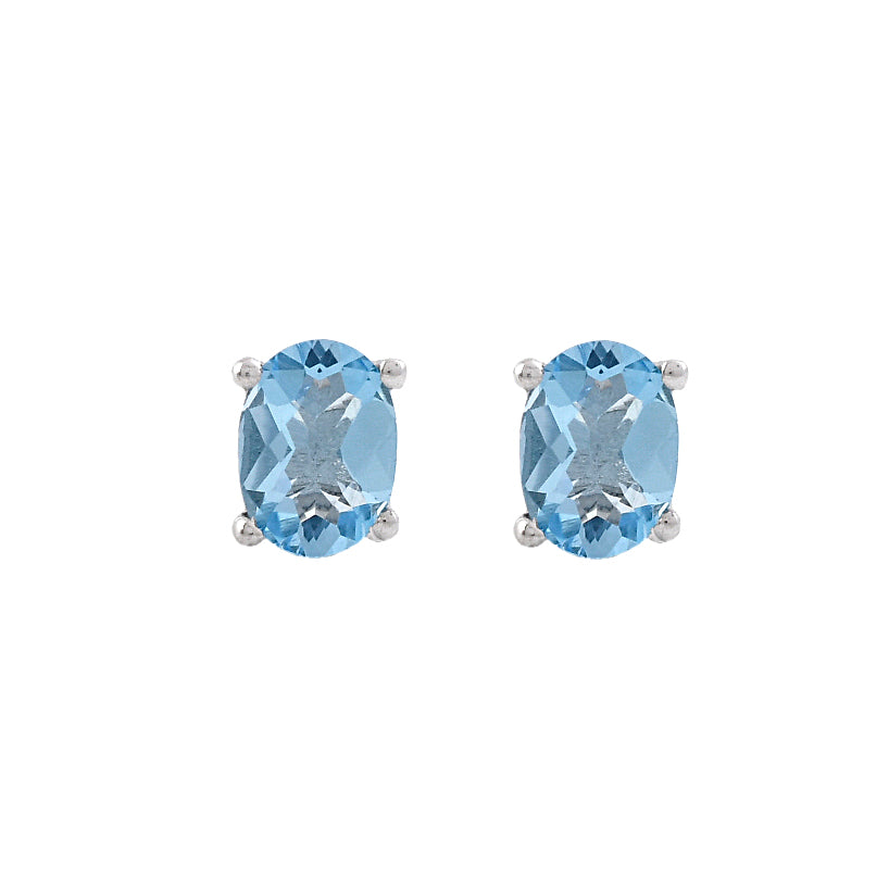 Silver Topaz Stud Earrings