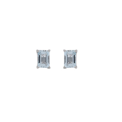 Aquamarine Gemstone Solitaire Stud