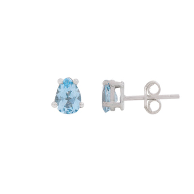 Natural Blue Topaz Stud Earrings