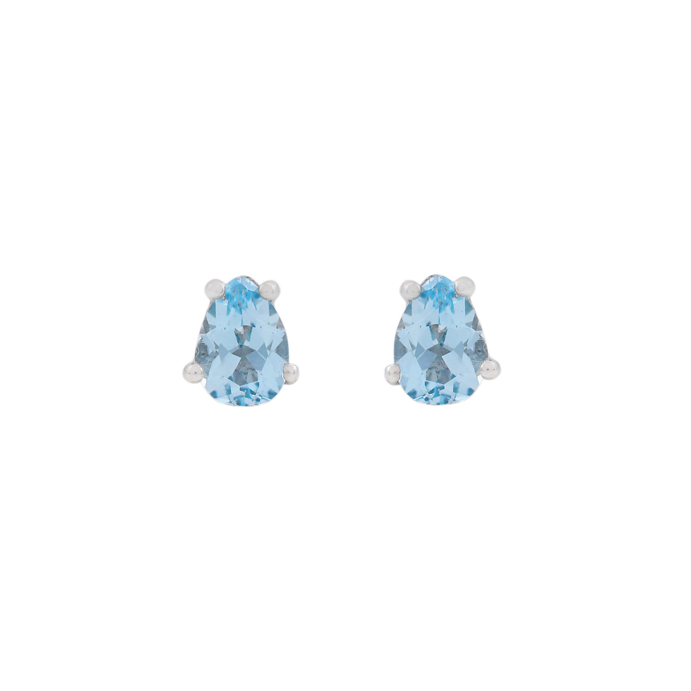 Natural Blue Topaz Stud Earrings