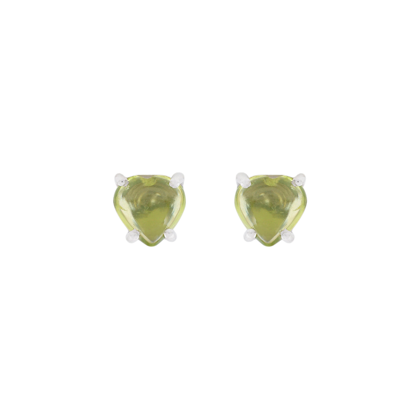 Green Peridot Stud Earrings