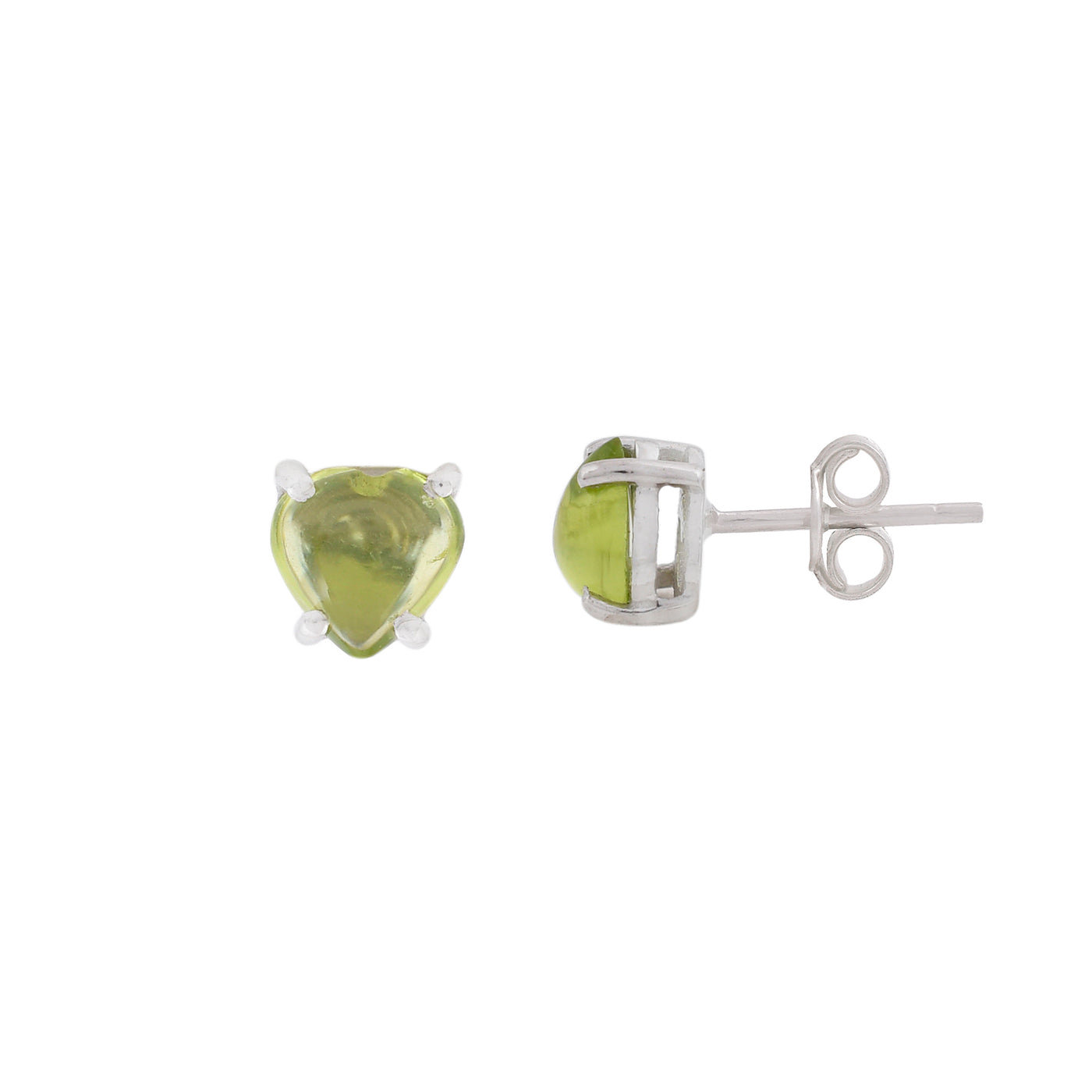 Green Peridot Stud Earrings