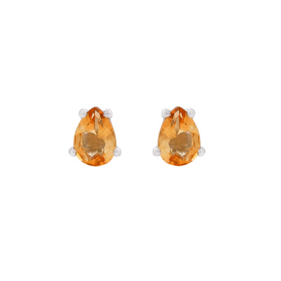 Teardrop Citrine Stud Earrings