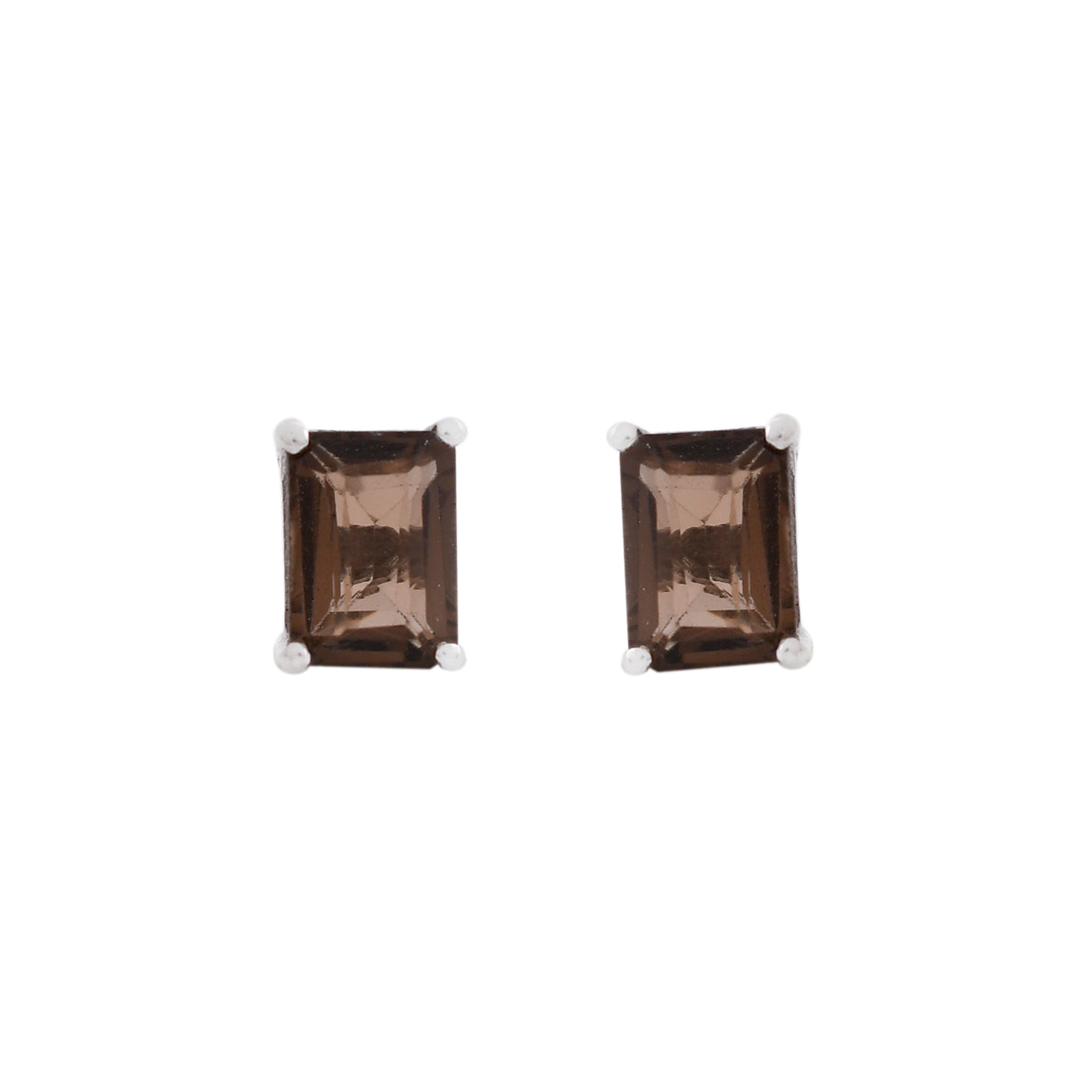 Emerald Cut Smoky Quartz Earring