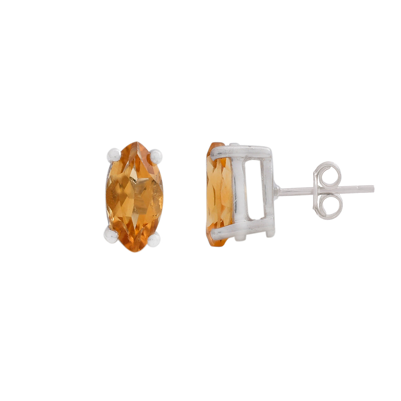 Marquise Citrine Stud Earrings