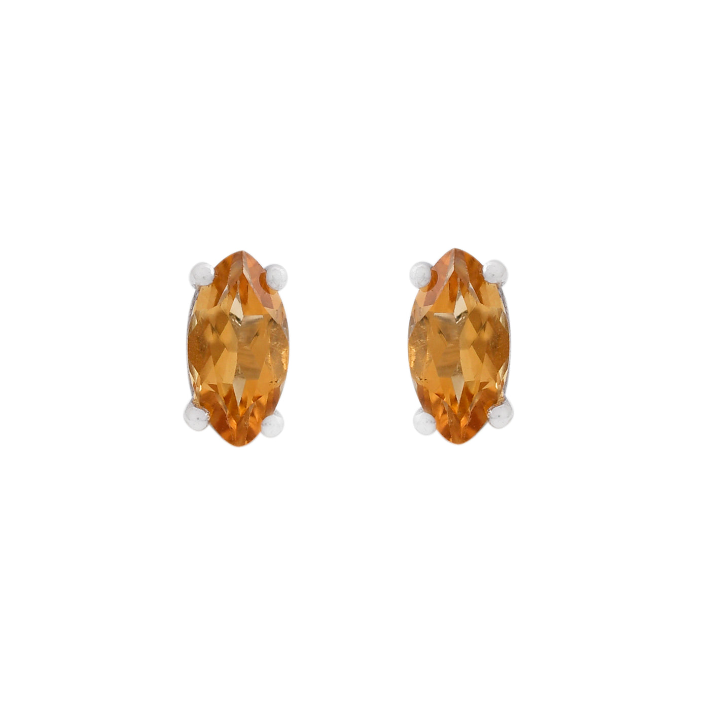 Marquise Citrine Stud Earrings