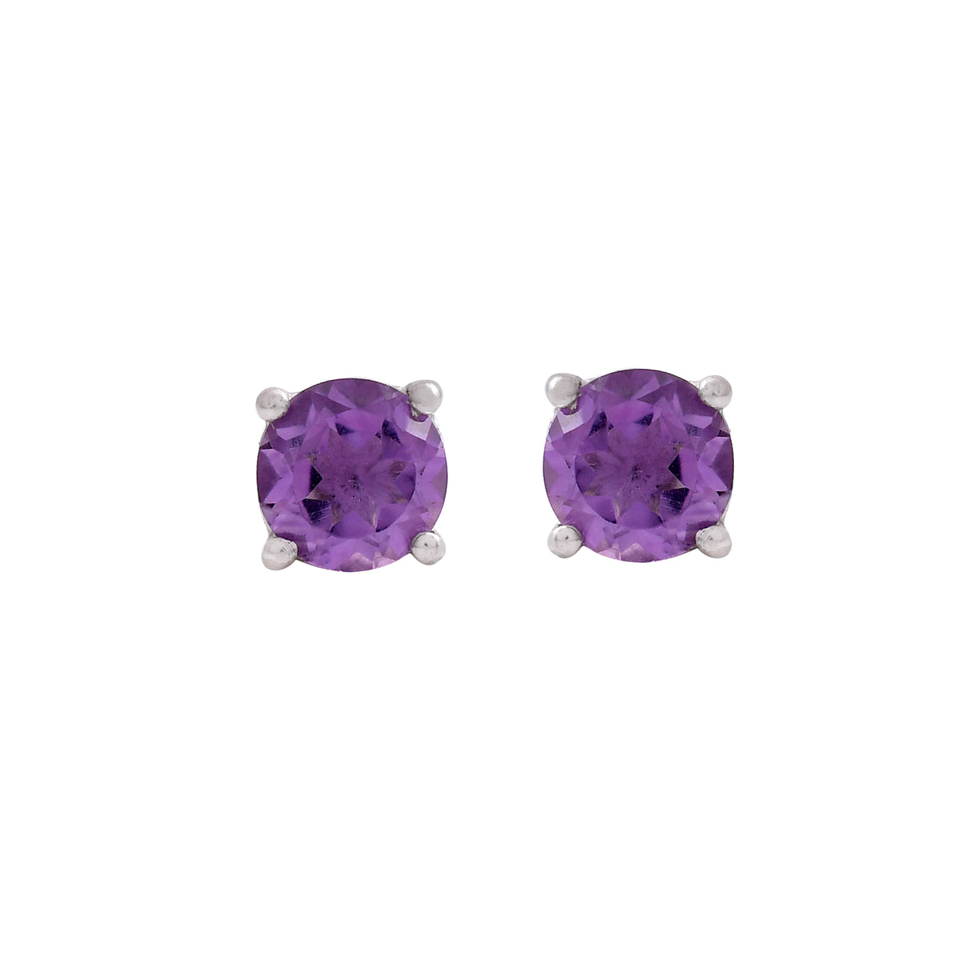 Natural Amethyst Stud Earring