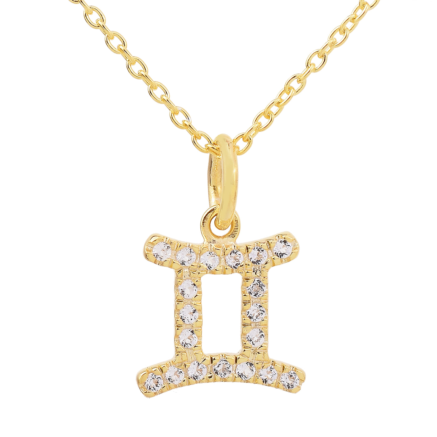 Silver Gemini Zodiac Diamond Necklace