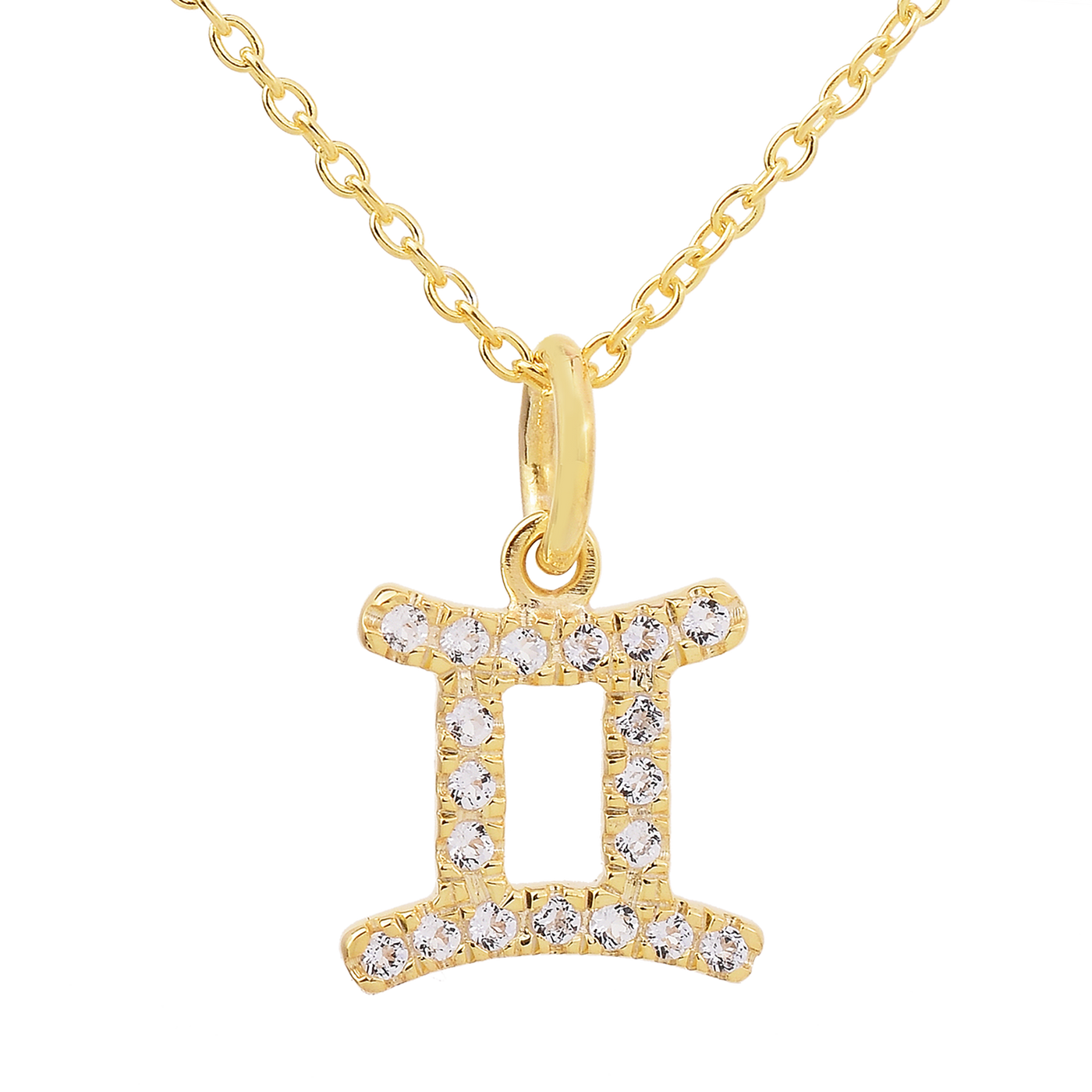 Silver Gemini Zodiac Diamond Necklace