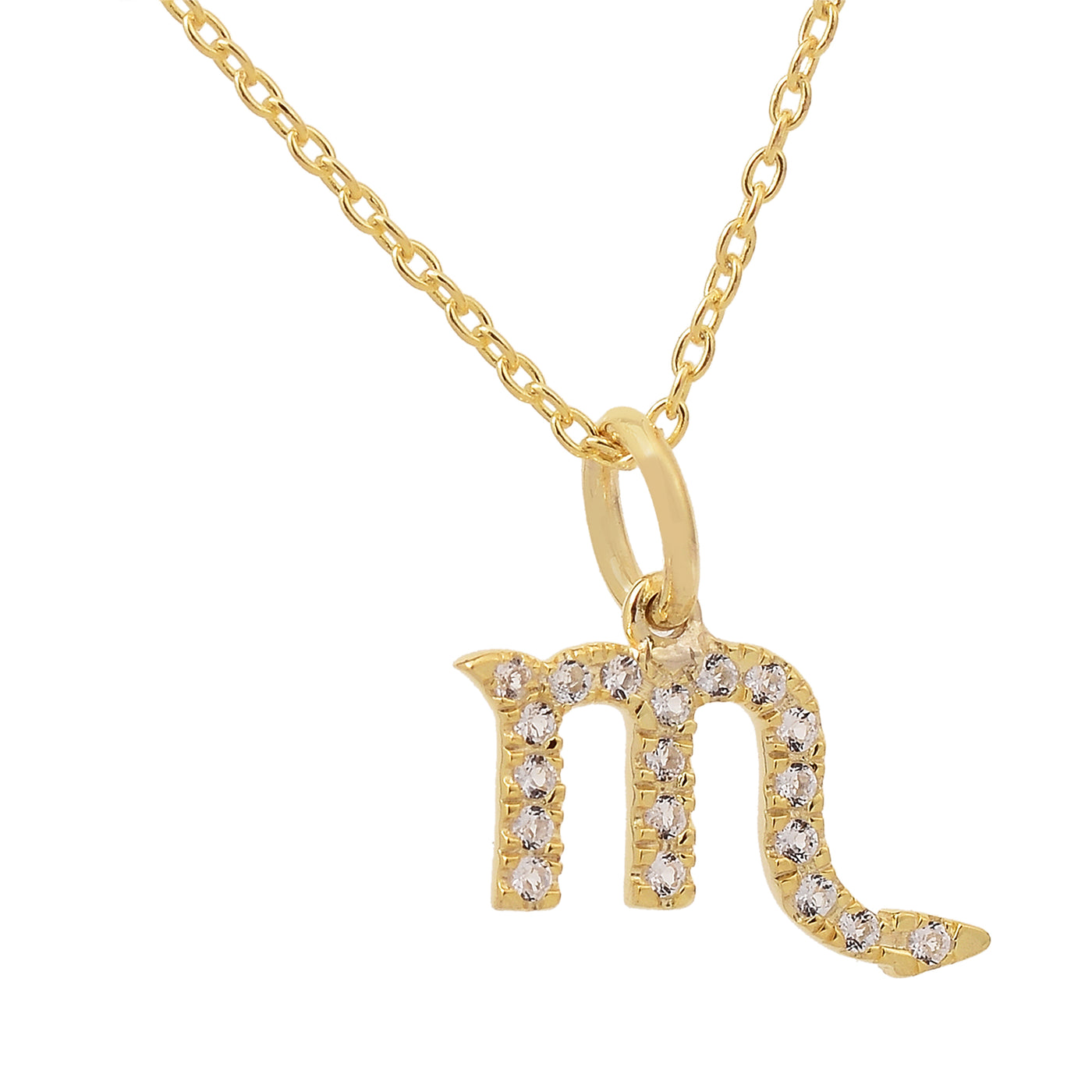 Scorpio Zodiac Silver Diamond Necklace