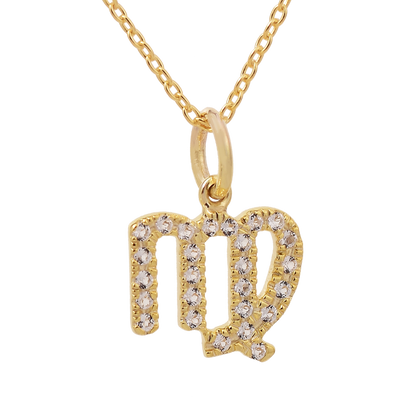 Virgo Diamond Zodiac Silver Necklace