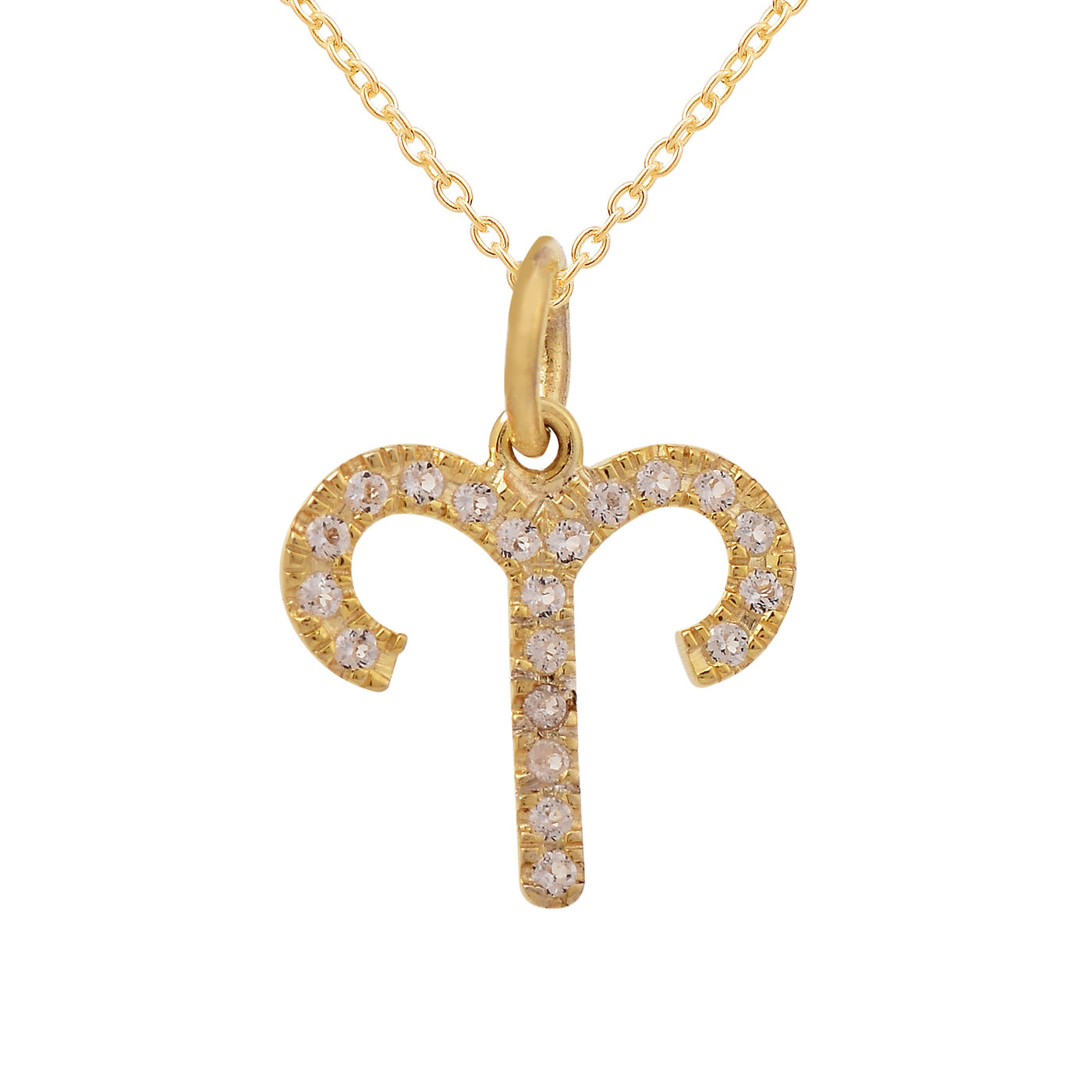 Aries Diamond Zodiac Silver Necklace