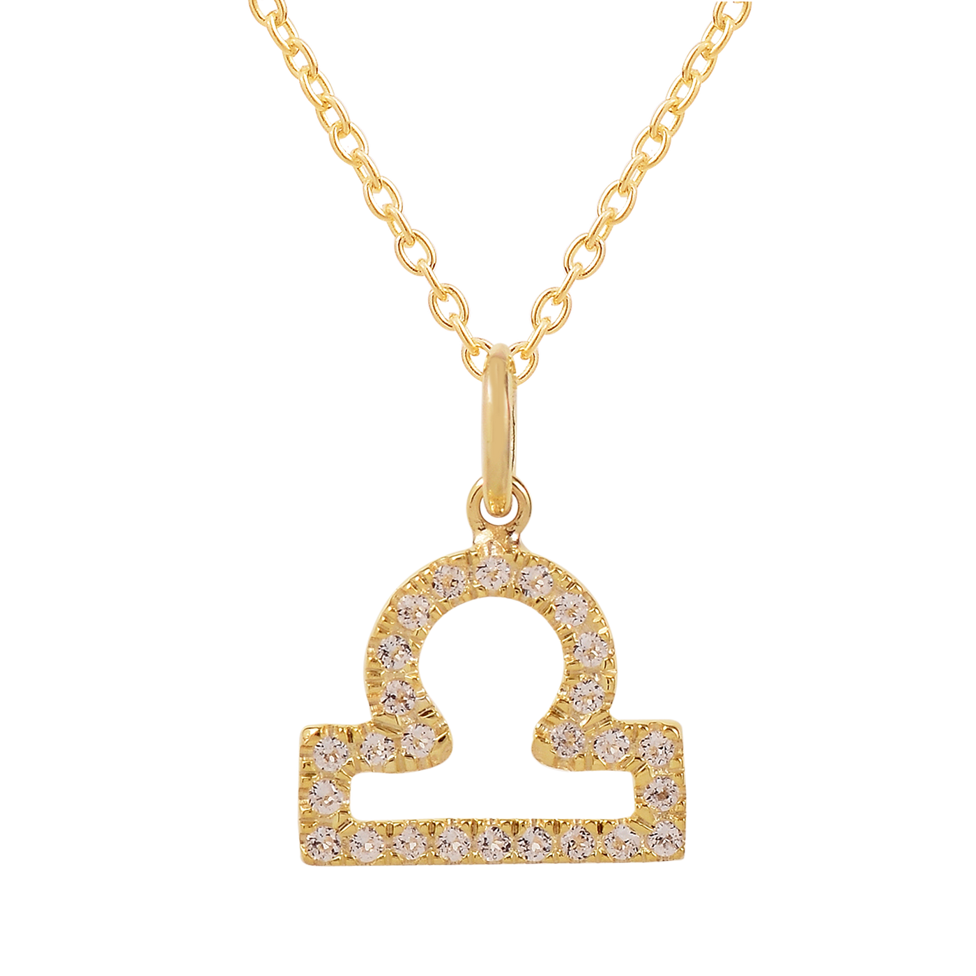 Libra Diamond Silver Zodiac Necklace