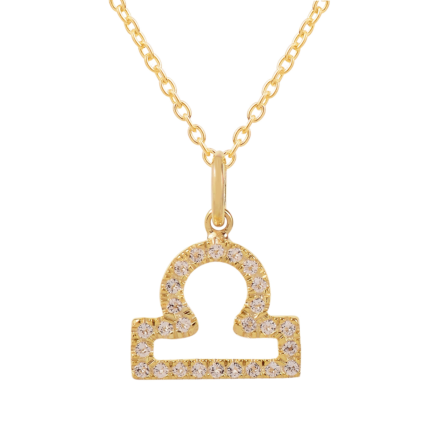 Libra Diamond Silver Zodiac Necklace