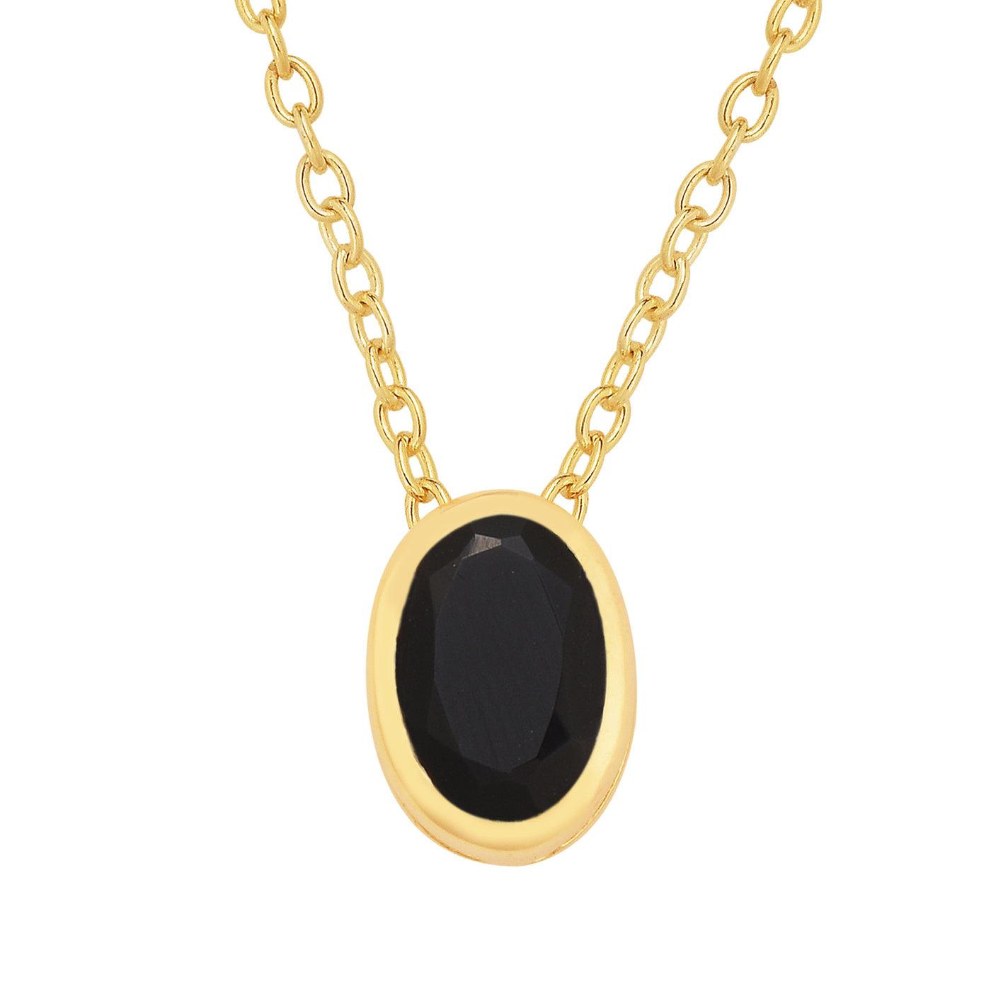 Black Onyx Solitaire Chain Necklace