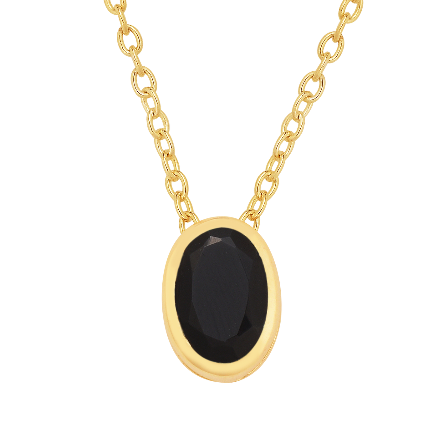 Black Onyx Solitaire Chain Necklace