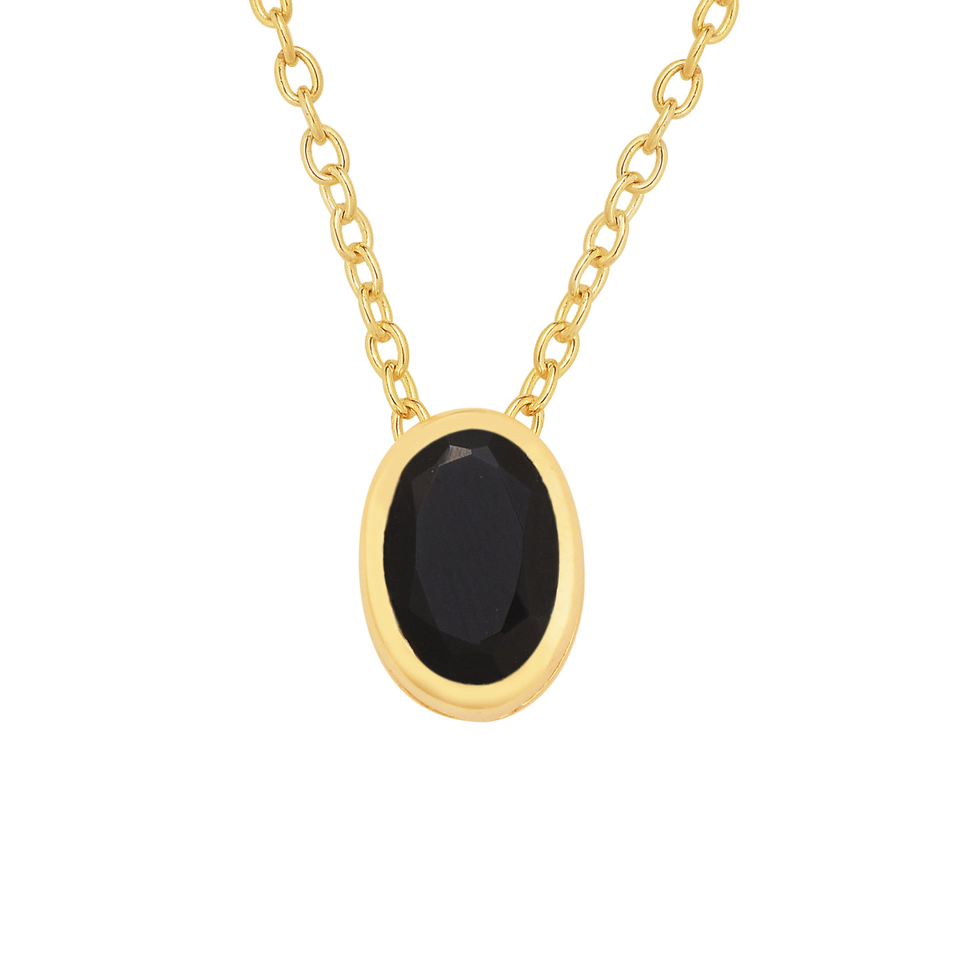 Black Onyx Solitaire Chain Necklace