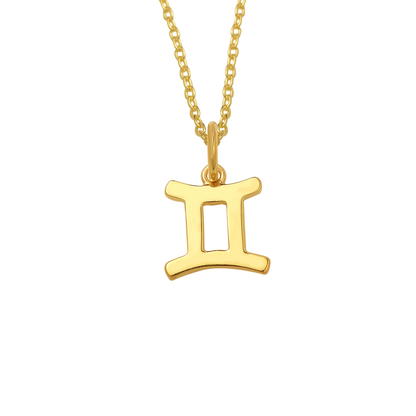 Gemini Zodiac Plain Silver Pendant Necklace