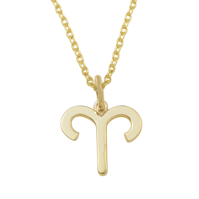 Aries Zodiac Plain Pendant Necklace