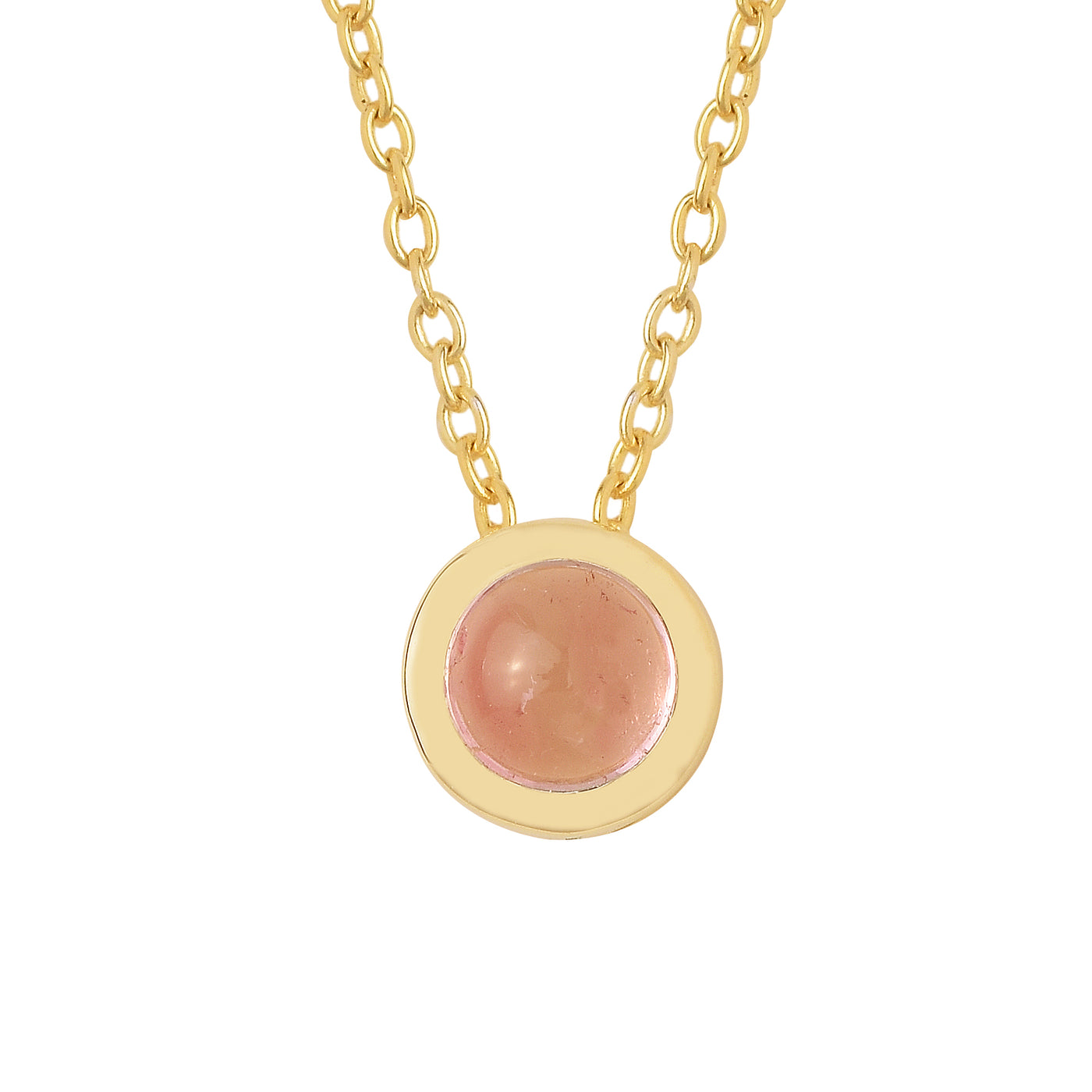 Round Tourmaline Solitaire Chain Necklace