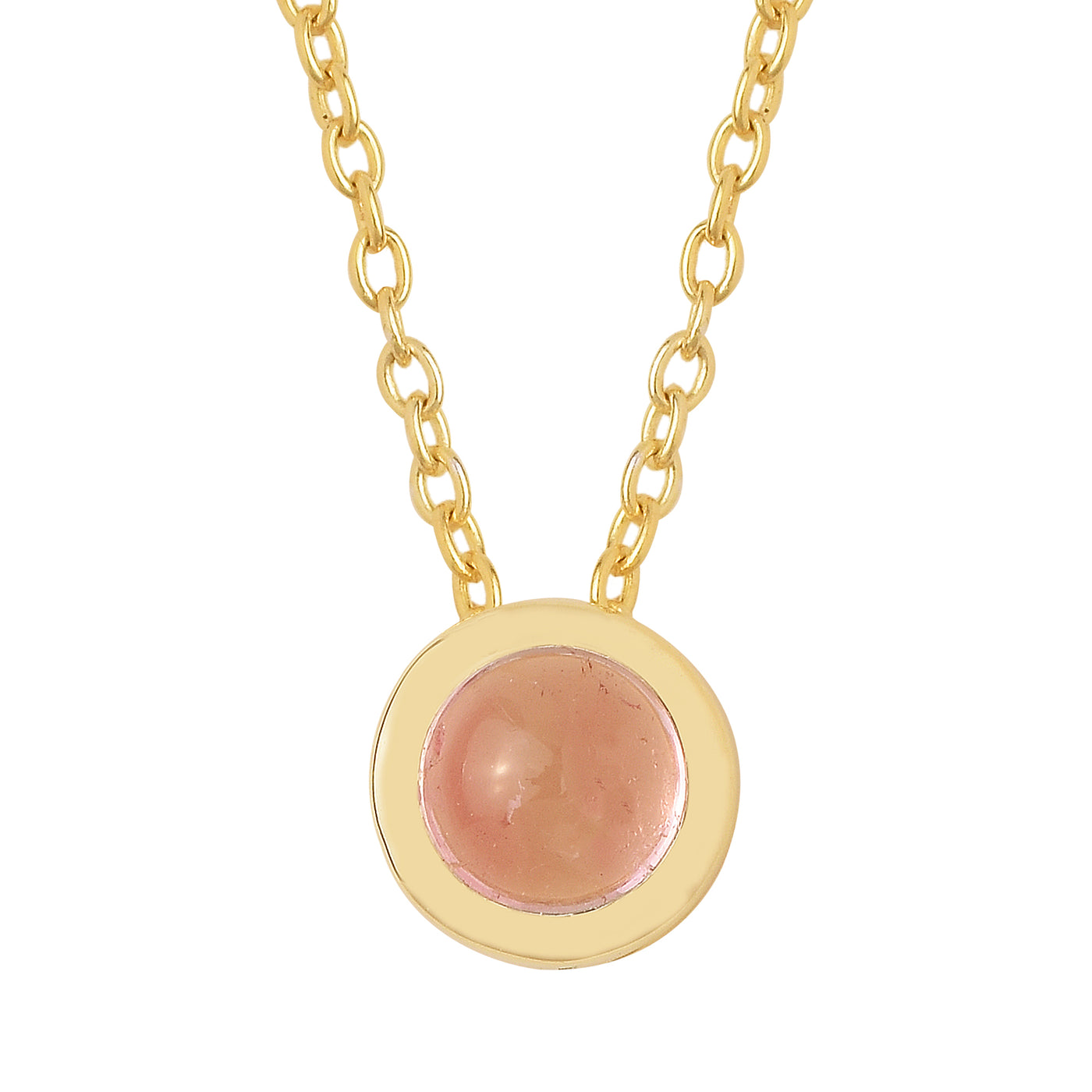 Round Tourmaline Solitaire Chain Necklace