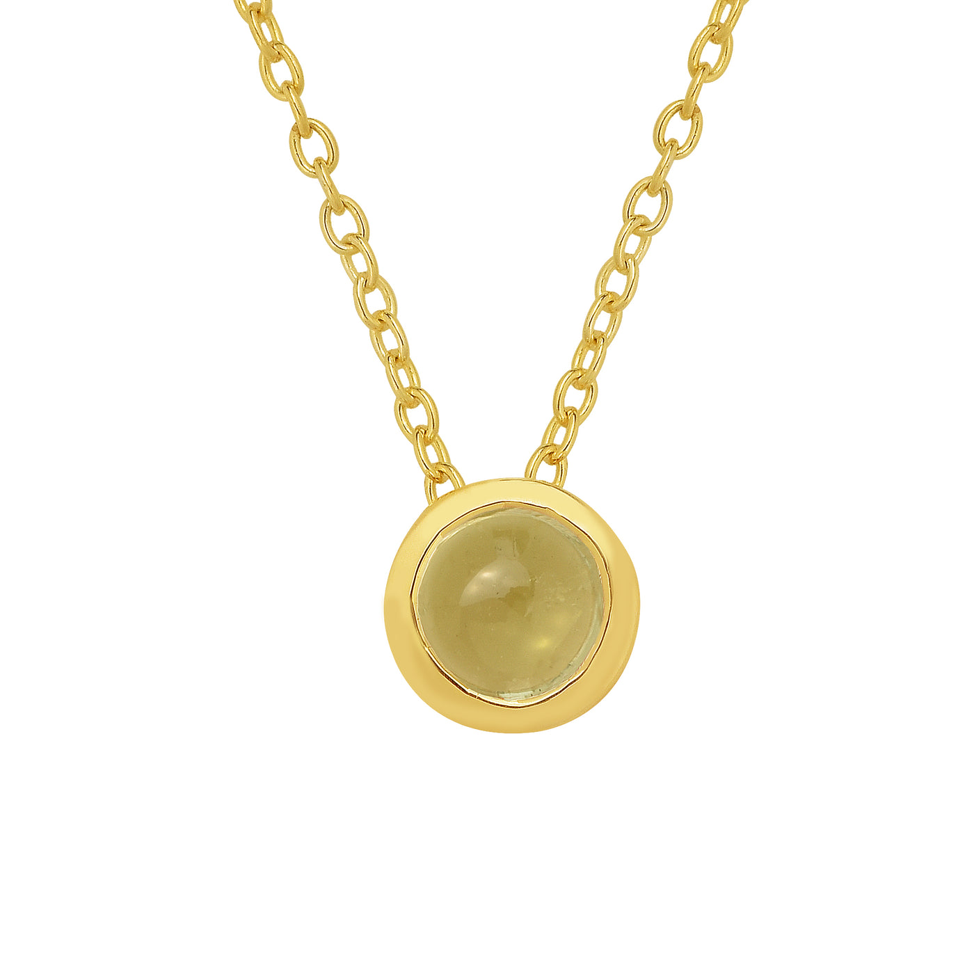 Round Tourmaline Bezel Set Necklace