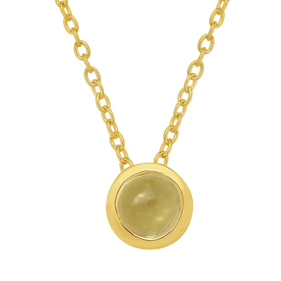 Round Tourmaline Bezel Set Necklace