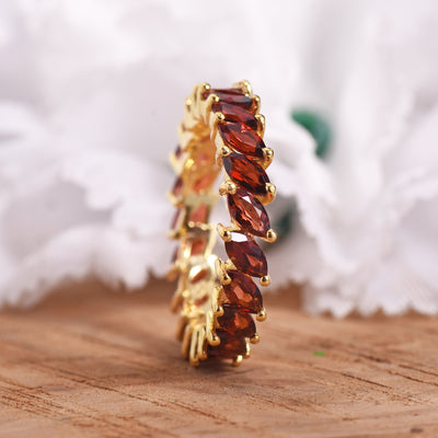 Garnet Eternity Band Ring