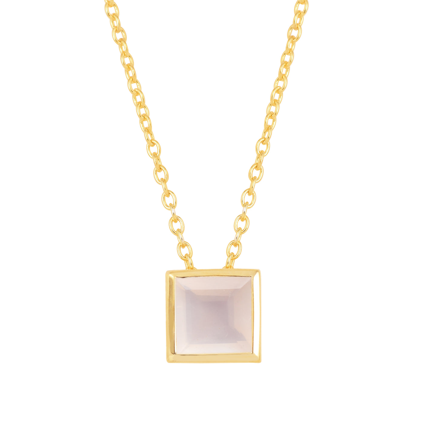 Square White Moonstone Solitaire Chain