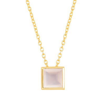 Square White Moonstone Solitaire Chain