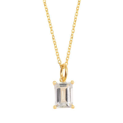 Lemon Quartz Solitaire Necklace