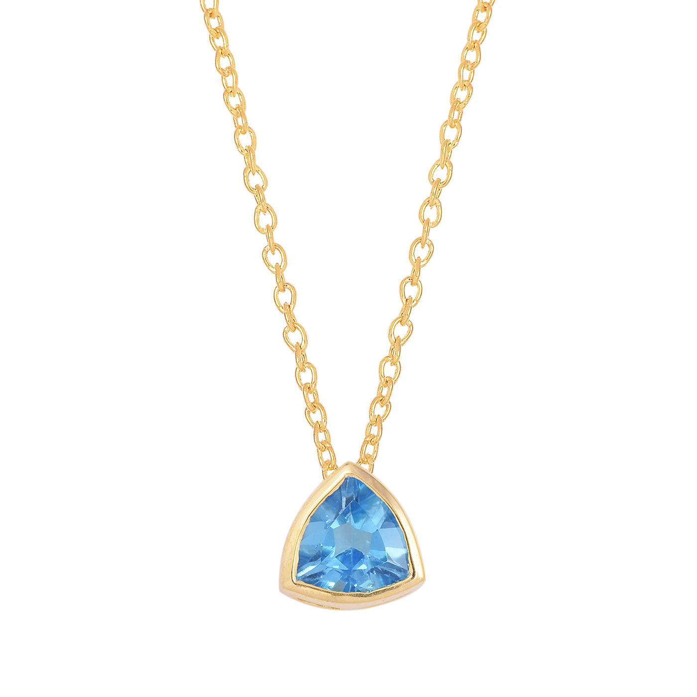 Trillion Blue Topaz Solitaire Chain