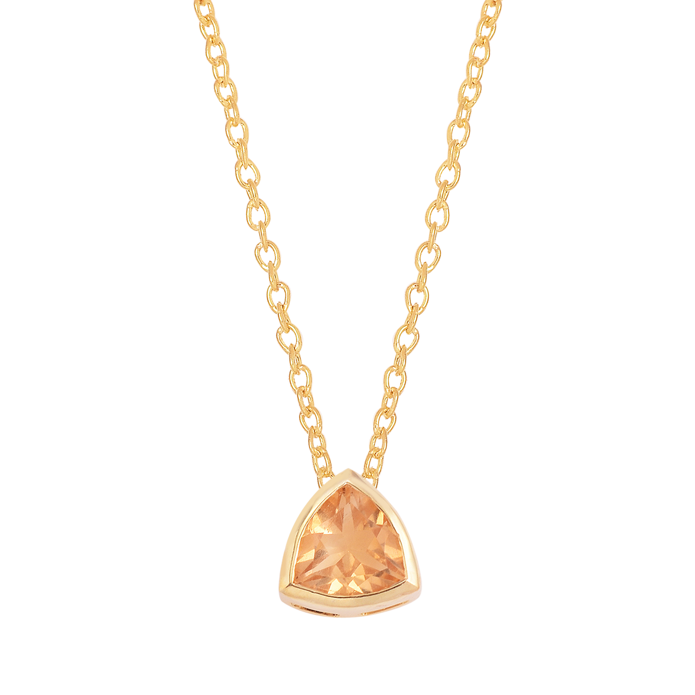 Trillion Citrine Solitaire Chain